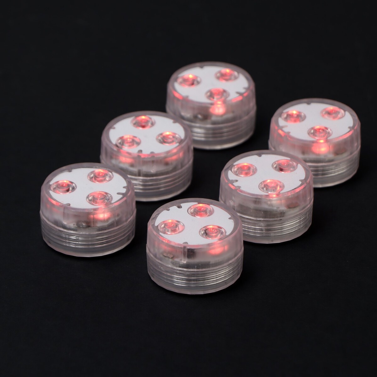 Светильник водонепроницаемый, мини, rgb, ip68, 3×1.9 см, от cr2032, пульт, 6 шт.